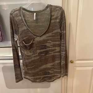 Z Supply Camo Long Sleeve Top